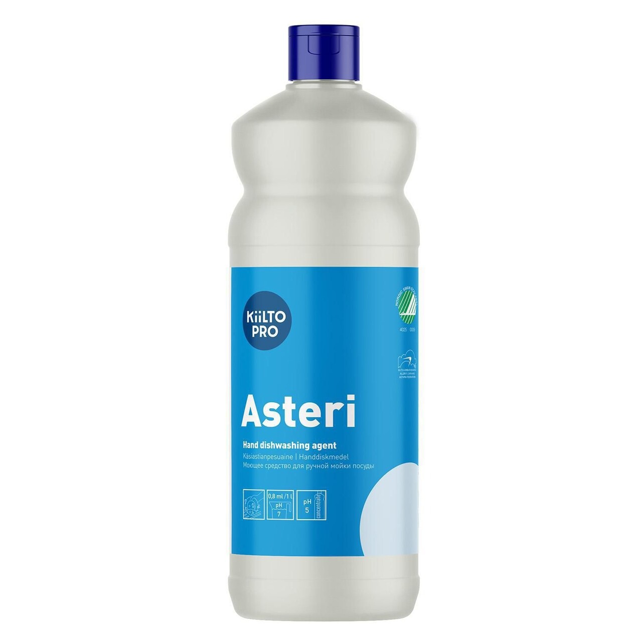 Håndopvask Kiilto Asteri 1ltr Svanemærket Allergimærket uden Farve/Parfume - 6 fl x 1 ltr/krt