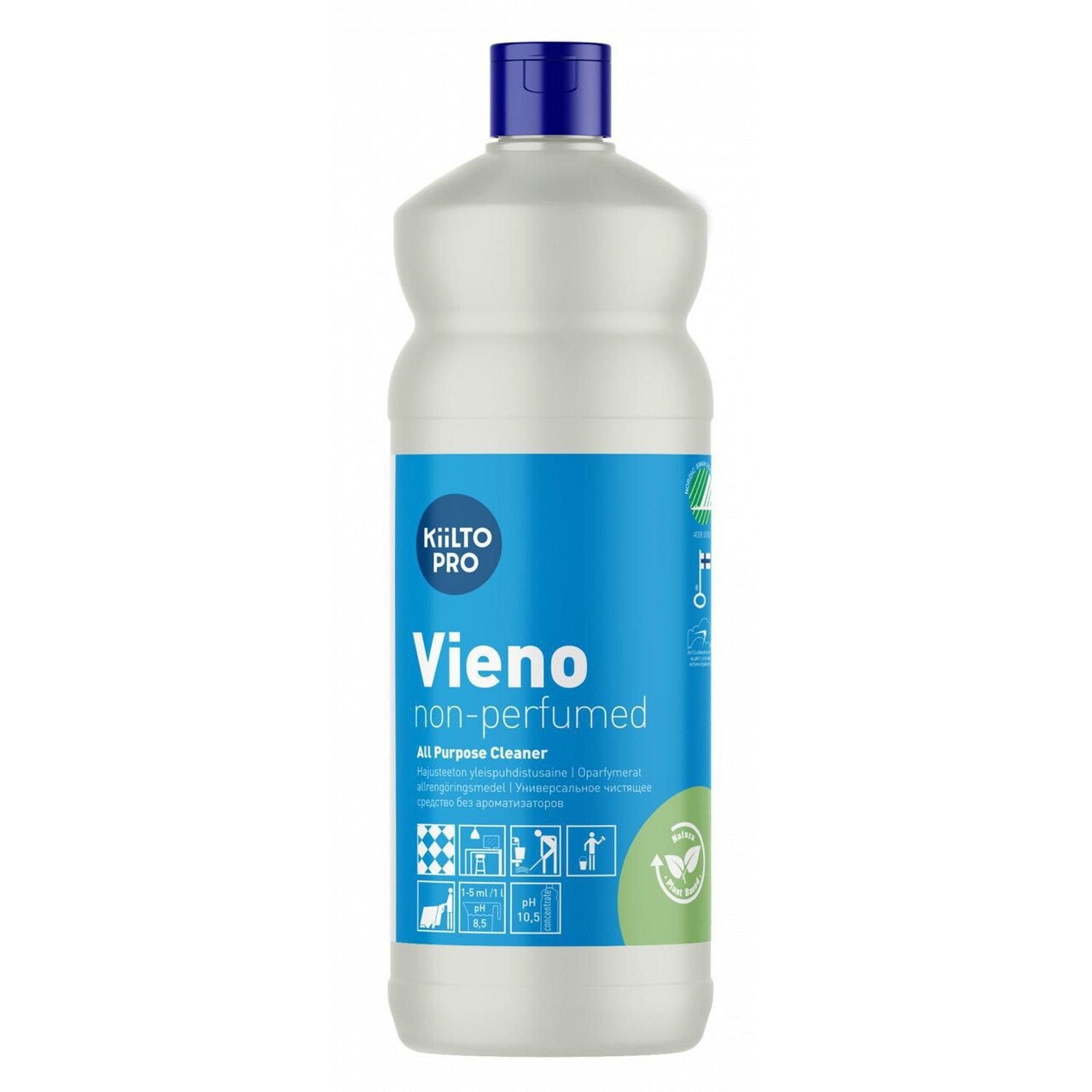 Universalrengøring Kiilto Vieno parfumefri Svanemærket 1 ltr - 6 fl x 1 ltr/krt