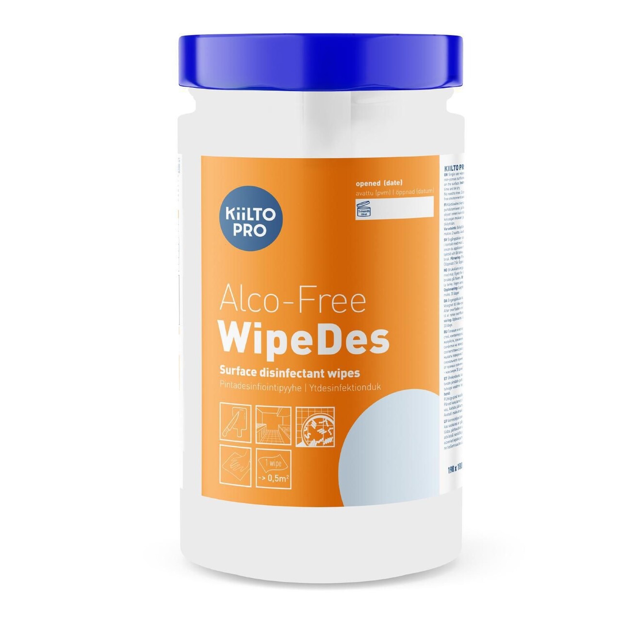Desinfektion Serviet Kiilto Pro Alco-Free WipeDes 18x19cm uden Alkohol - 200 stk/ds