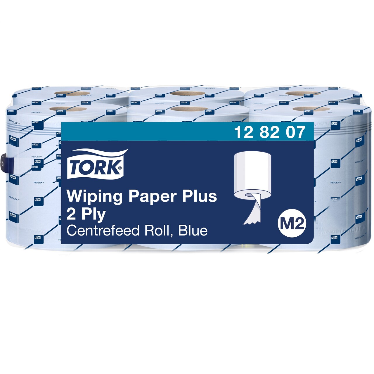 Aftørringsruller - Tork 128207 Plus Centerfeed M2 - Blå - 6 stk.