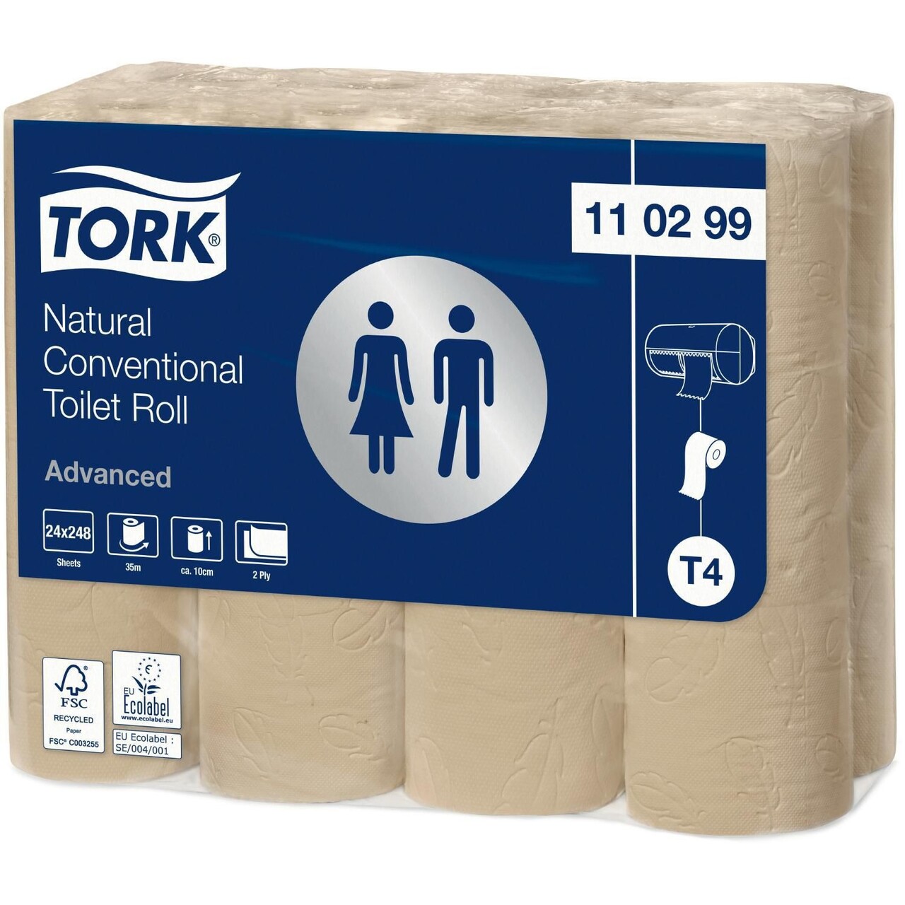 Toiletpapir Tork 110299 Advanced T4 2-lag 34,7m Natur - 24 rl/krt