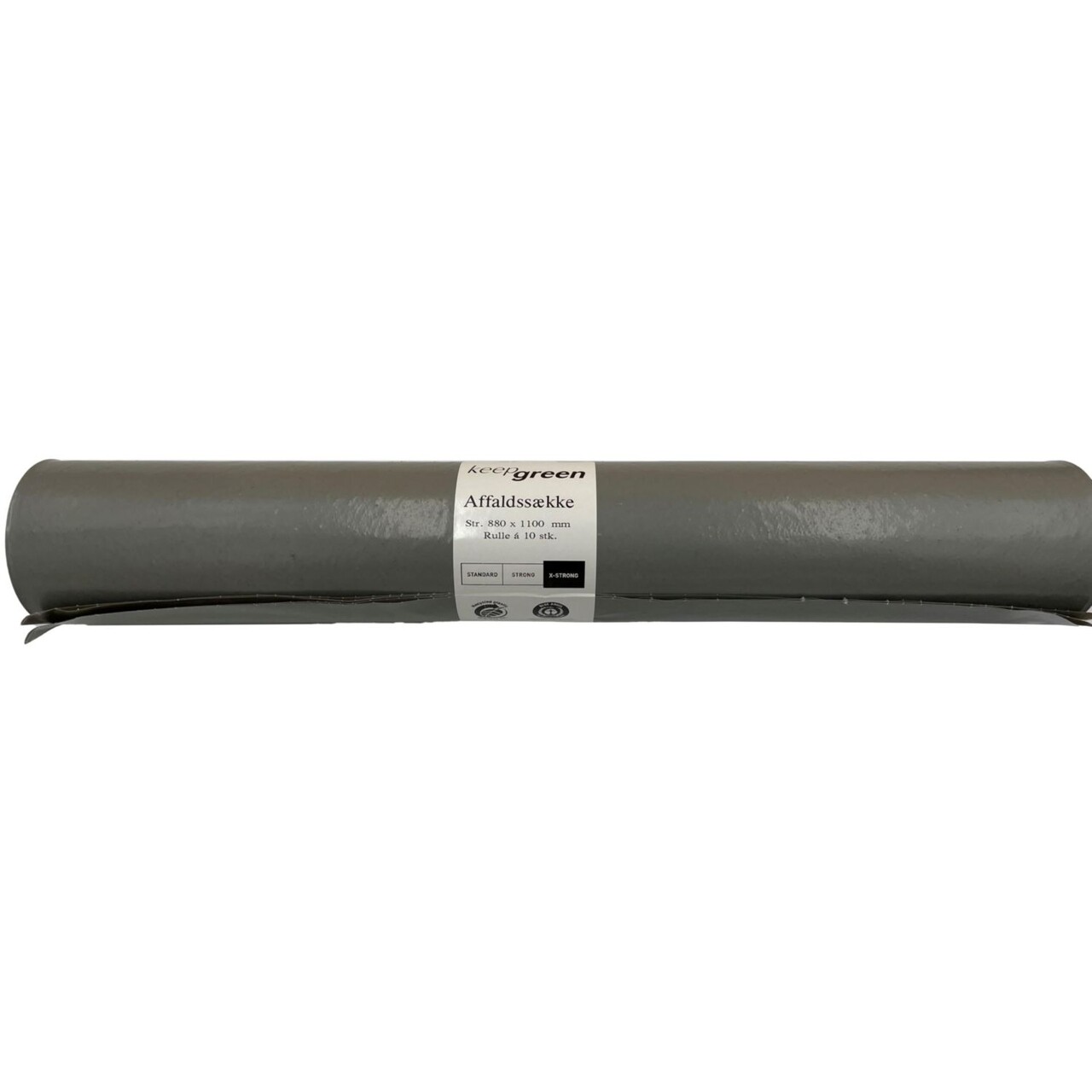 Sæk KeepGreen 115ltr B880xL1100mm 70my Strong Grå - 8 rl x 10 stk/krt