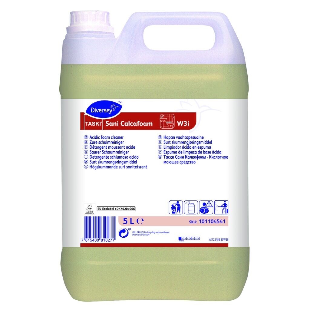 Skumrengøring Sani Calcafoam W3i Surt 5ltr uden Farve/Parfume - 2 dnk x 5 ltr/krt