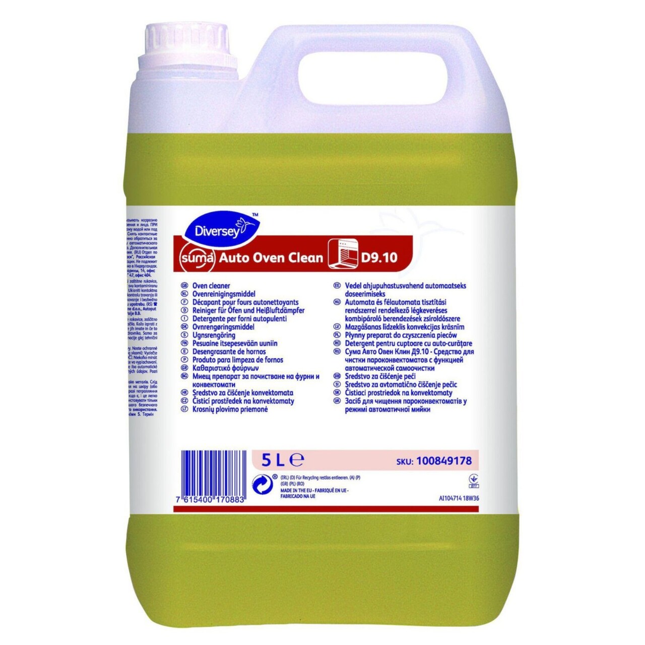 Ovnrengøring Flydende Suma Auto Oven Clean D9.10 5ltr til Auto-renseprogram - 2 dnk x 5 ltr/krt