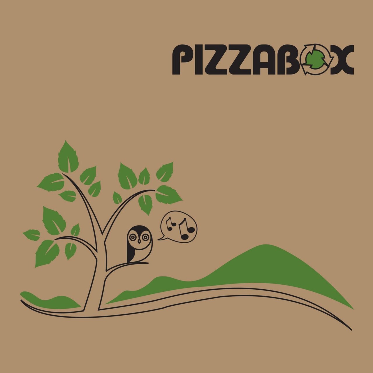 Pizzaæske TWK/242/E Model C L32xB32xH3cm brun med tryk Pizzabox - 100 stk/krt