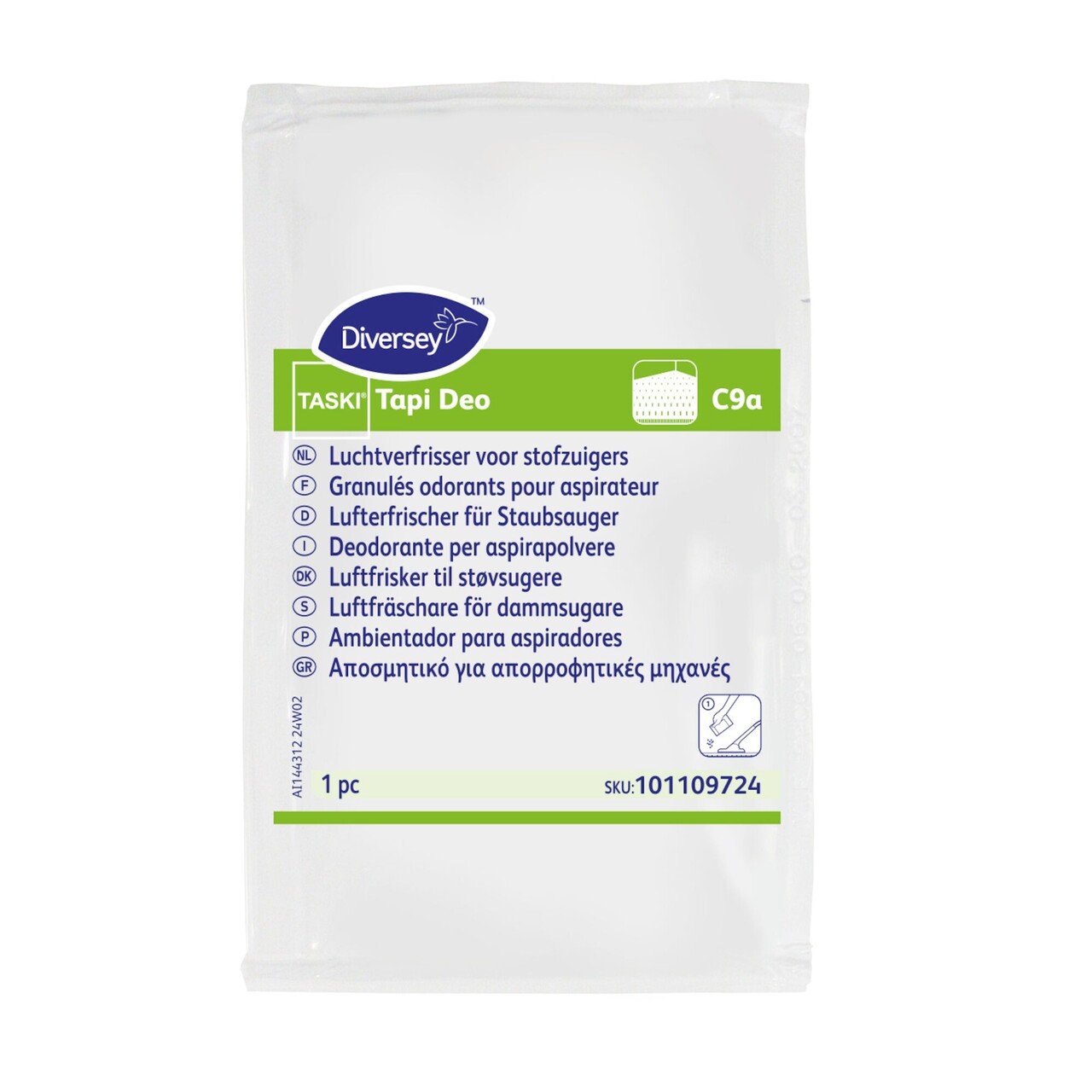 Luftfrisker Granulat Taski Tapi Deo C9A med Parfume Hvid til støvsugerposer - 40 stk/krt