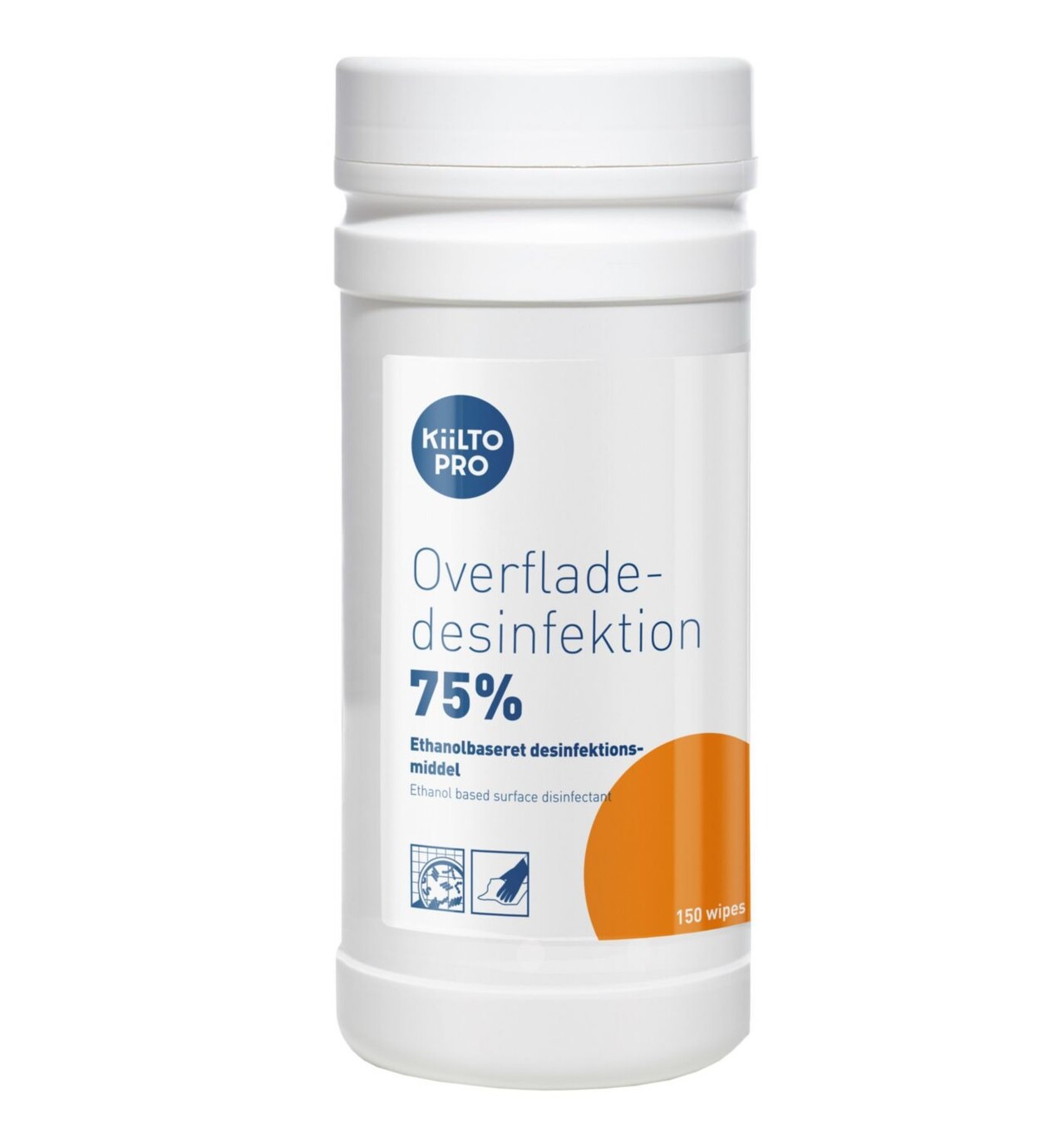 Desinfektion Serviet Kiilto Pro Overfladedesinfektion 75% 20x20cm Fødevaregodk. - 6 ds x 150 stk/krt