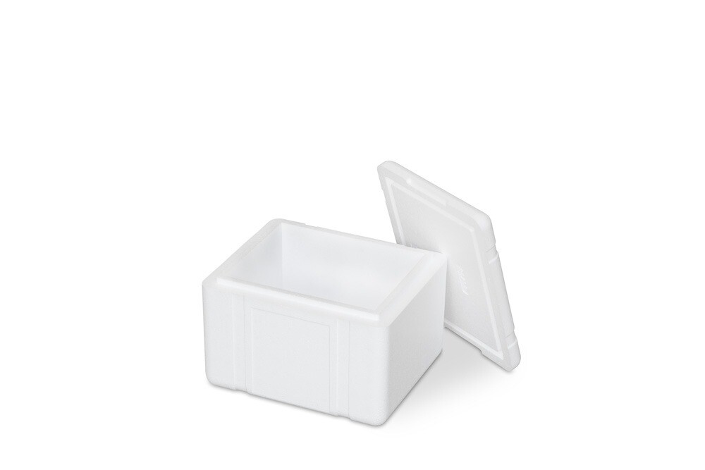 Termokasse 8Liter L31.1xB26.1xH21cm EPS Med Låg Hvid - 20 stk/krt
