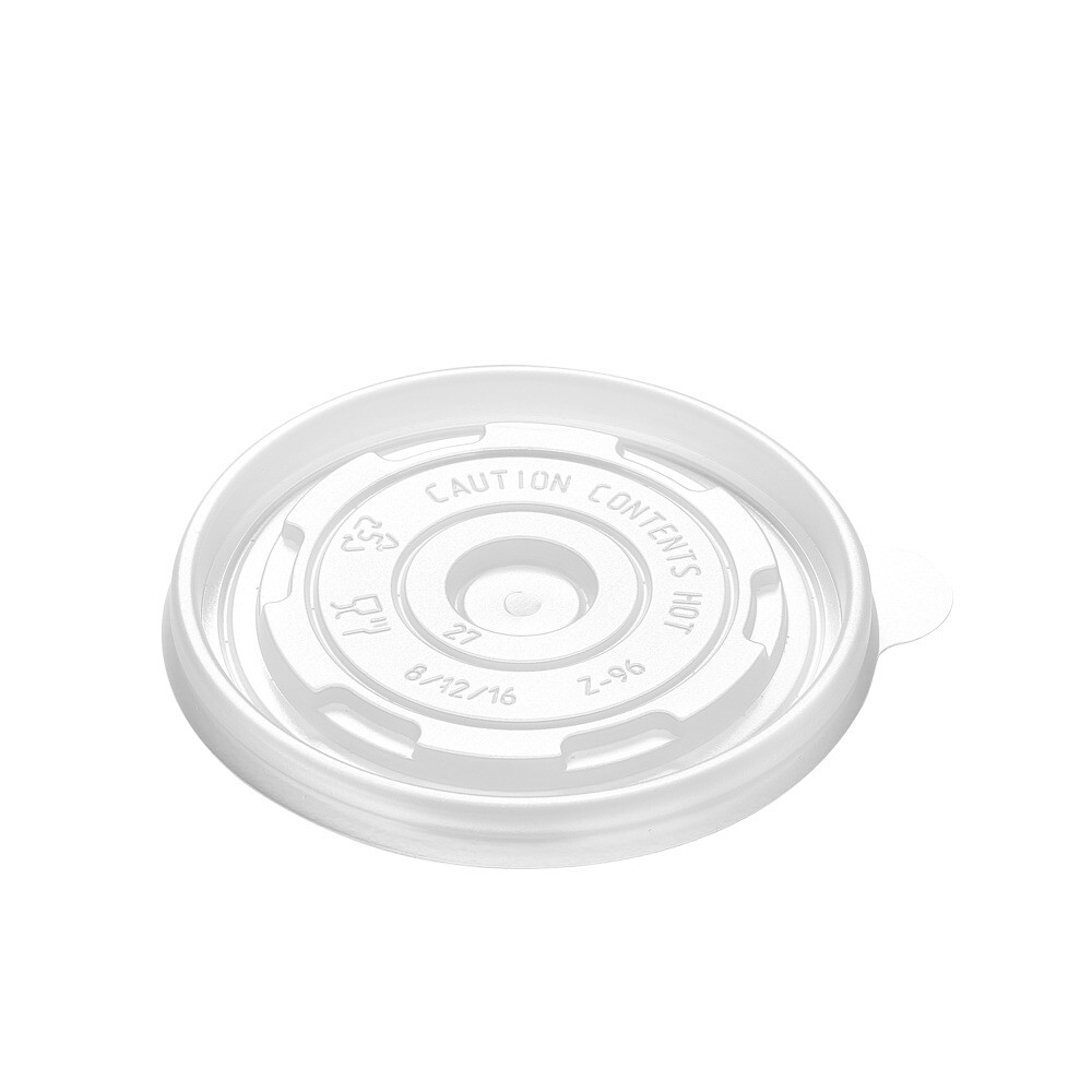 Plastlåg Rund Ø96xH8mm PP Klar til Soup-To-Go Papbæger 25/35/50cl - 20 pk x 50 stk/krt