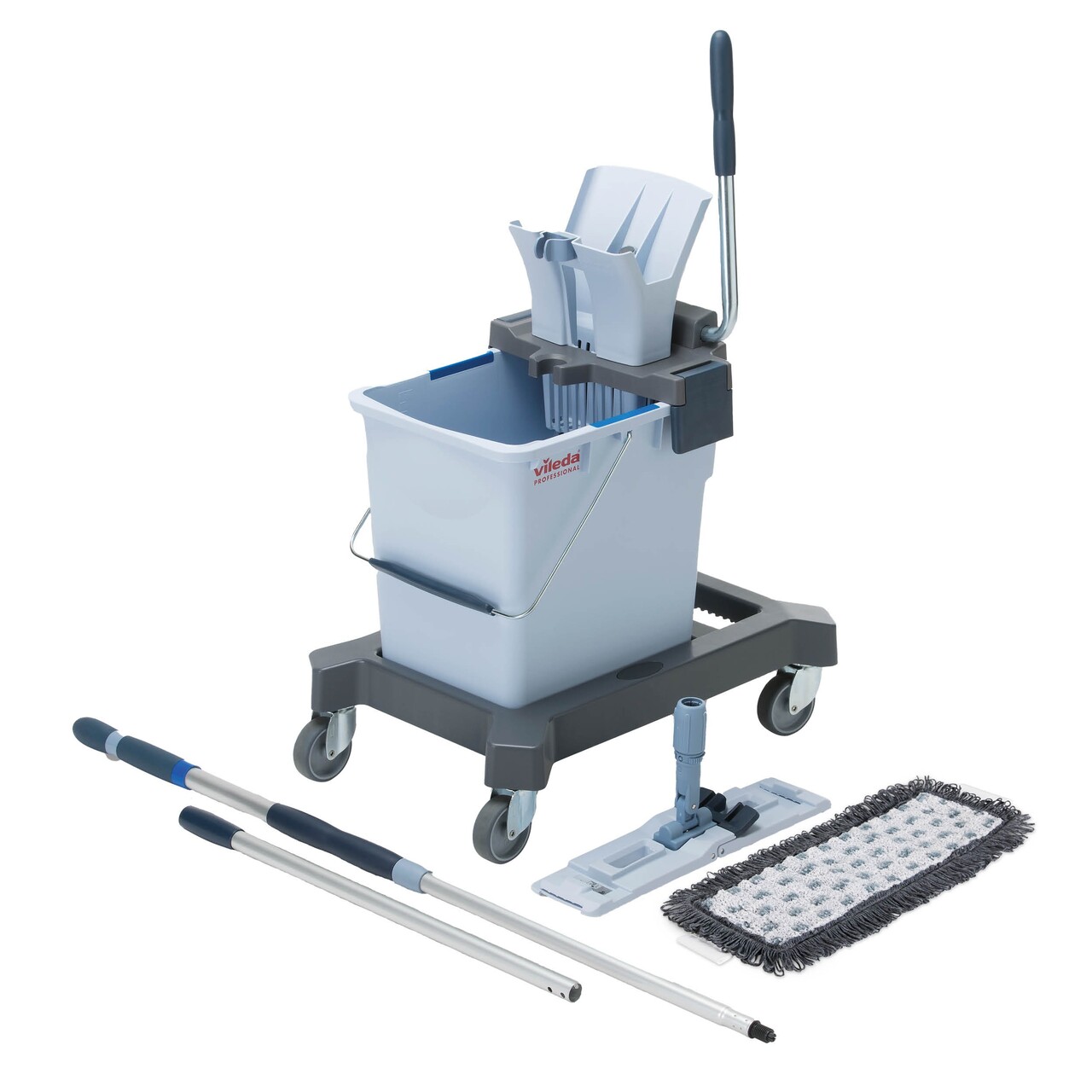 Rengøringsvogn/sæt Gulv UltraSpeed Pro på Chassis med 25ltr Spand/Moppe/Skaft - 1 sæt/krt