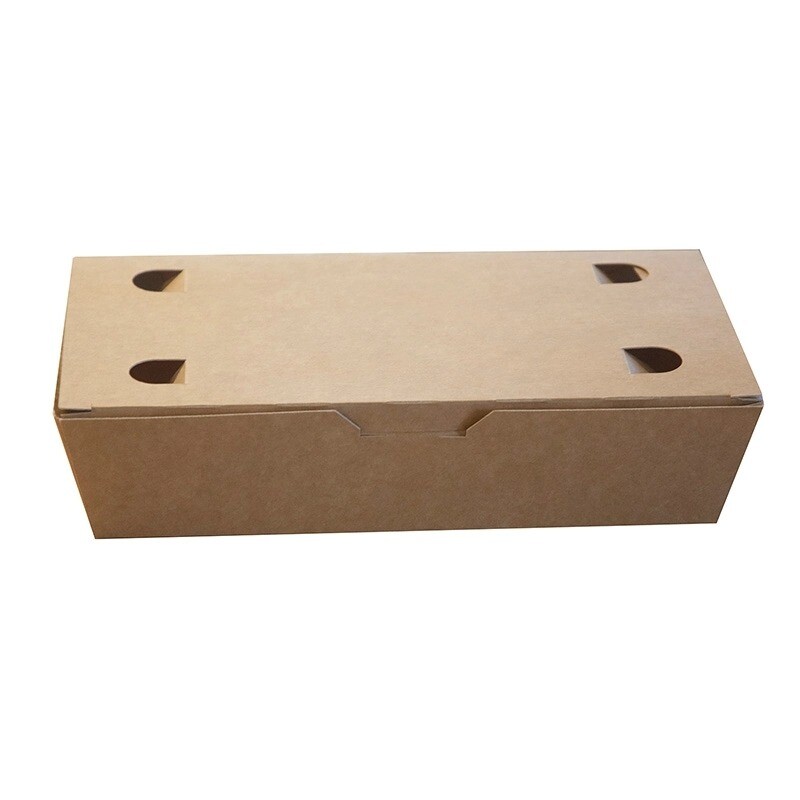 Pølseæske L200xB100xH50mm Pap/PE Med Låg Brun - 6 ps x 100 stk/krt