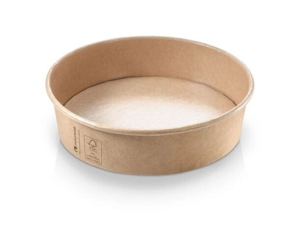 Salatskål Eco-Line 900ml Ø185xH49mm Pap/PLA Brun - 6 pk x 50 stk/krt