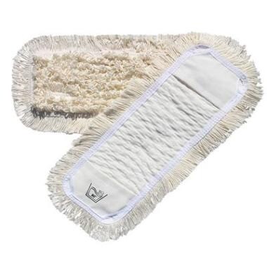 Moppe Lommer Clean Plus Damp Mop 40cm Öko-tex med Frynser Hvid Dryp/Klap - 1 Stk