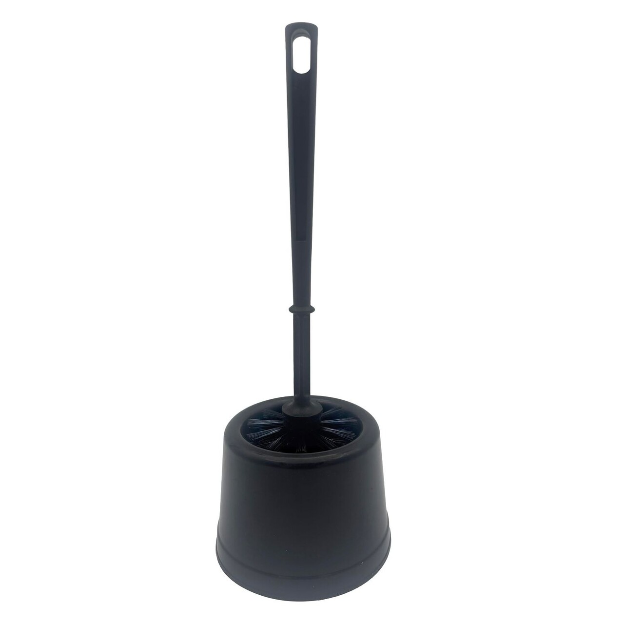 Toiletbørste Basic 38cm Plast med Rund skål Sort - 1 Stk