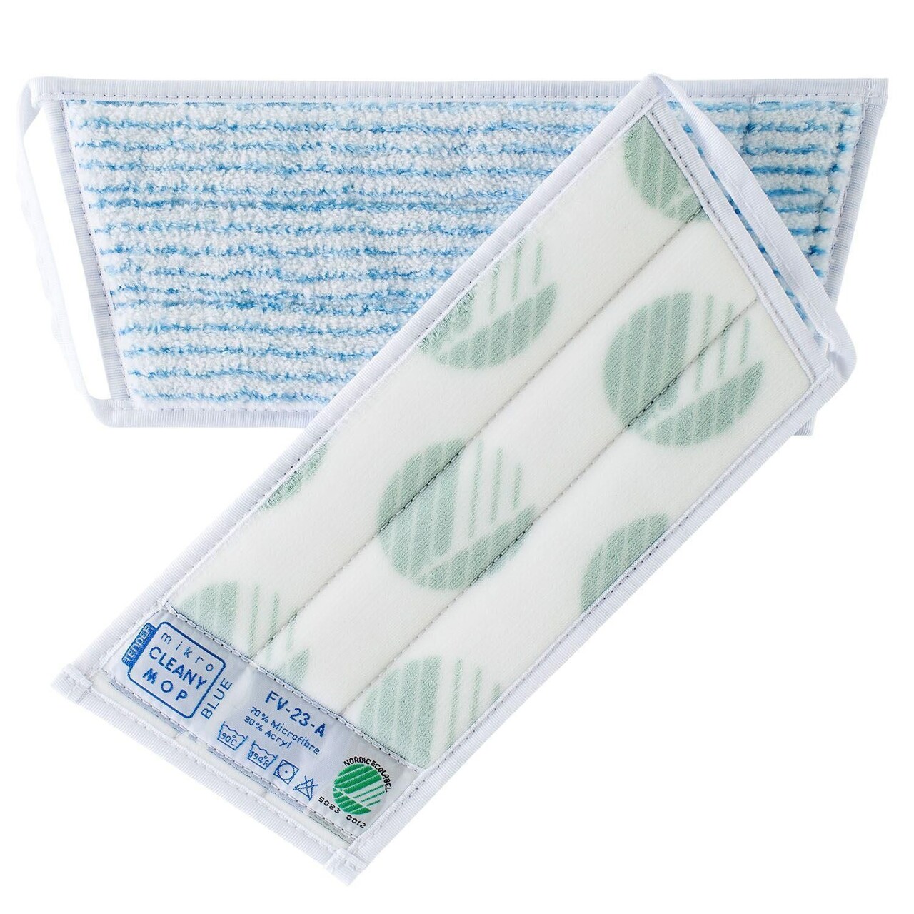 Moppe Velcro Mikro Cleany Mop Active Fibres 25cm Svanemærket Hvid/Blå Tør/Våd - 1 Stk