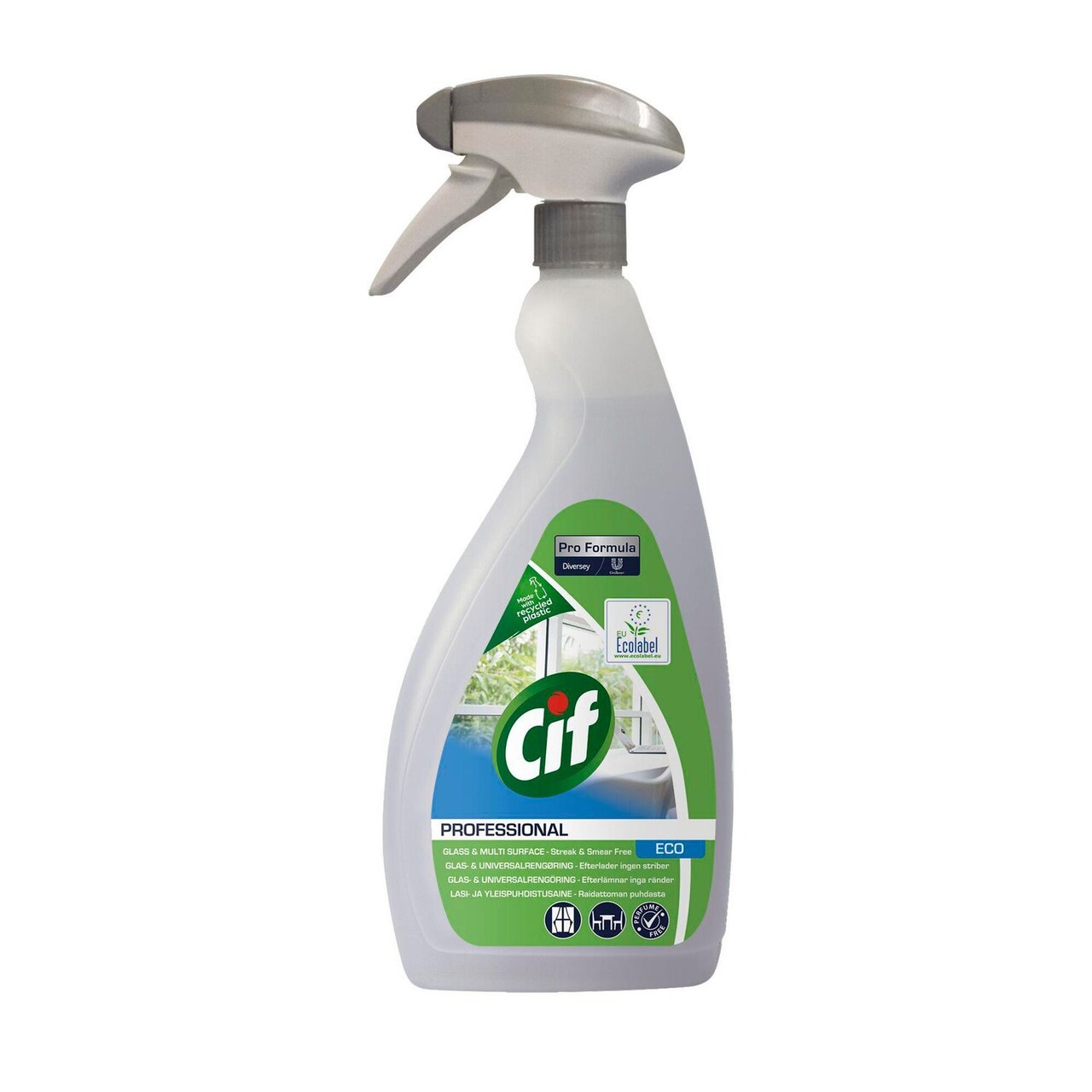 Glasrens/Universalrengøring Cif Pro Eco Formula Klar-til-brug 750ml klar - 6 fl x 750 ml/krt