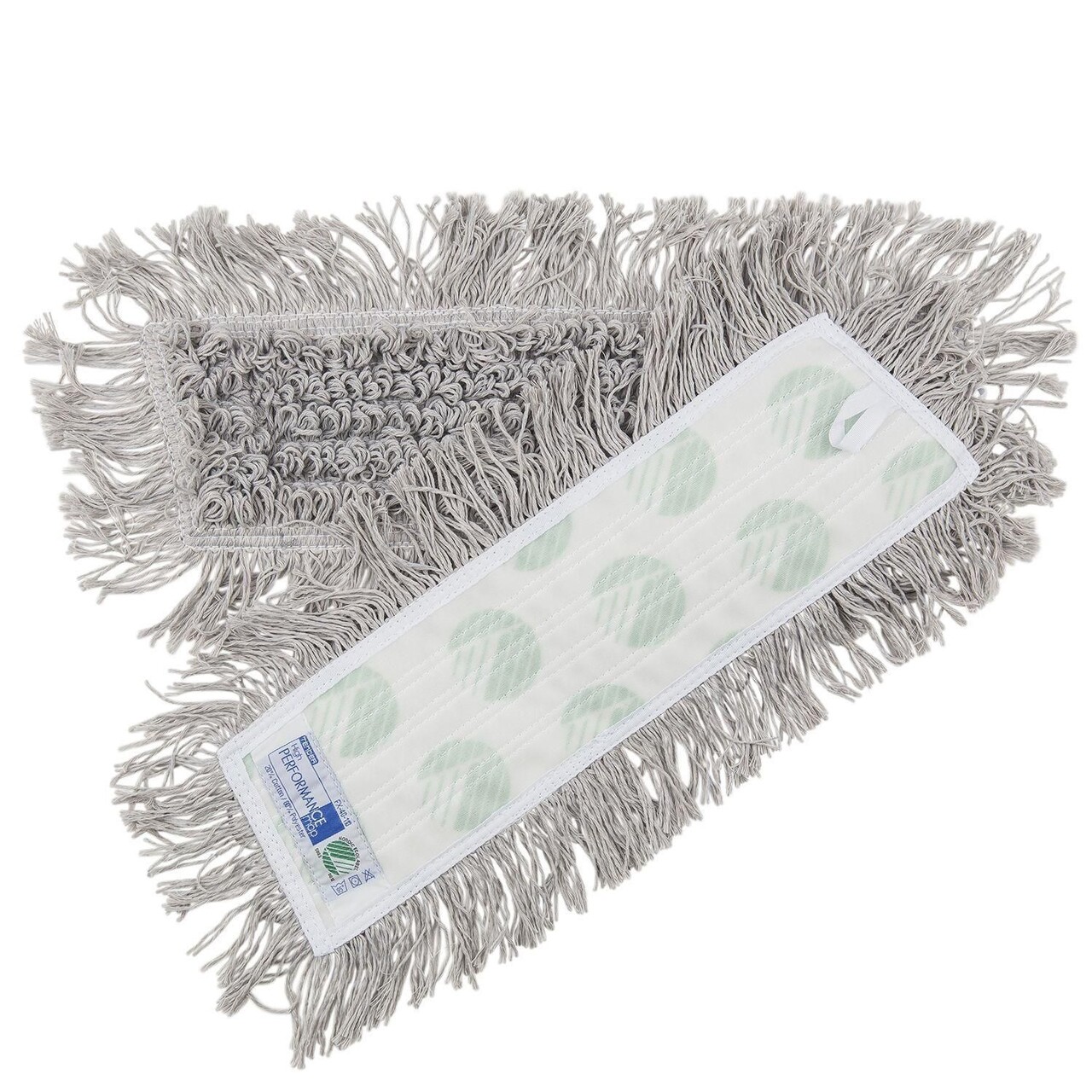 Moppe Velcro Mop 40cm Svanemærket med Frynser Grå Tør/Våd til trægulve/linoleum - 1 Stk