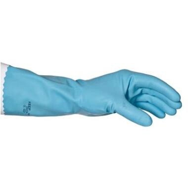 Handske Foodtech str M med Velourisering Latex Blå - 12 par/ps