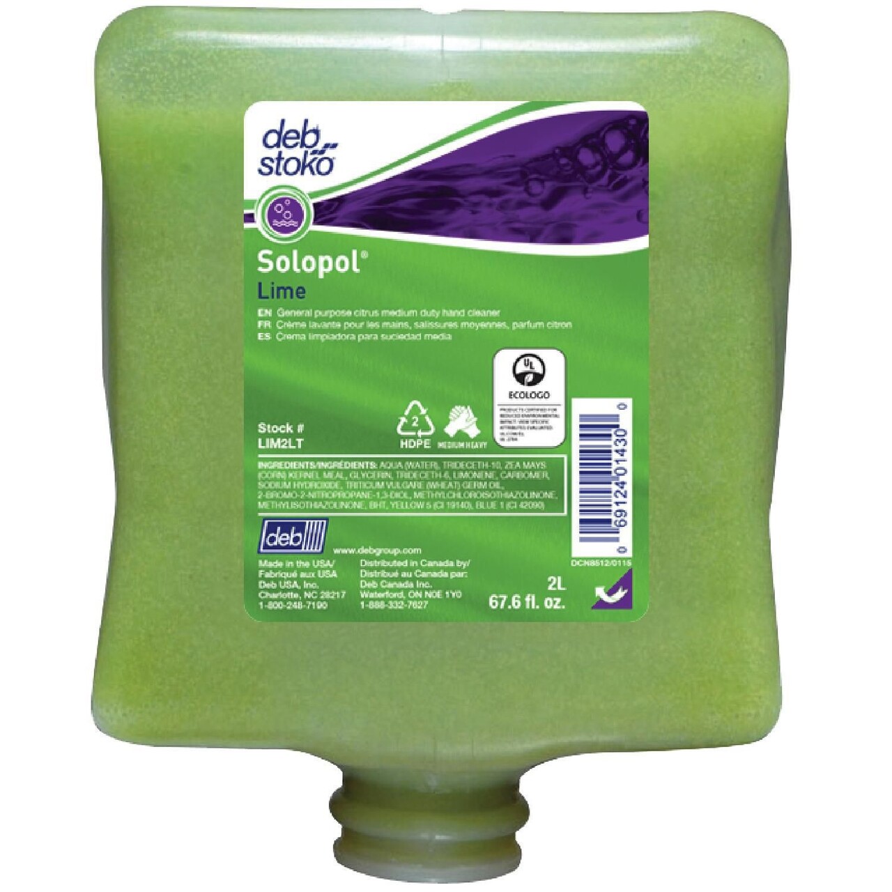Håndrens Solopol Lime med parfume til Cleanse Heavy 2000 dispensere 2 ltr Grøn - 4 fl x 2 ltr/krt