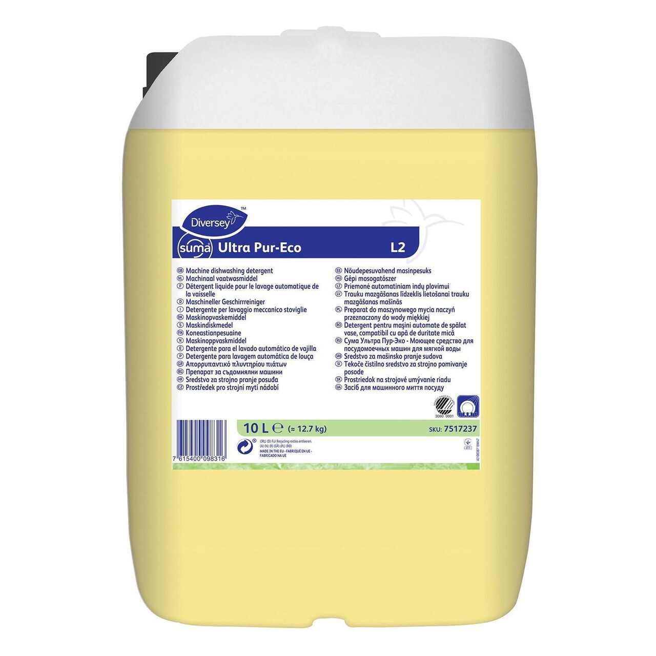 Maskinopvask Anlæg Flydende Suma Ultra Pur-Eco L2 10ltr Svanemærket uden Klor - 10 Ltr/dnk