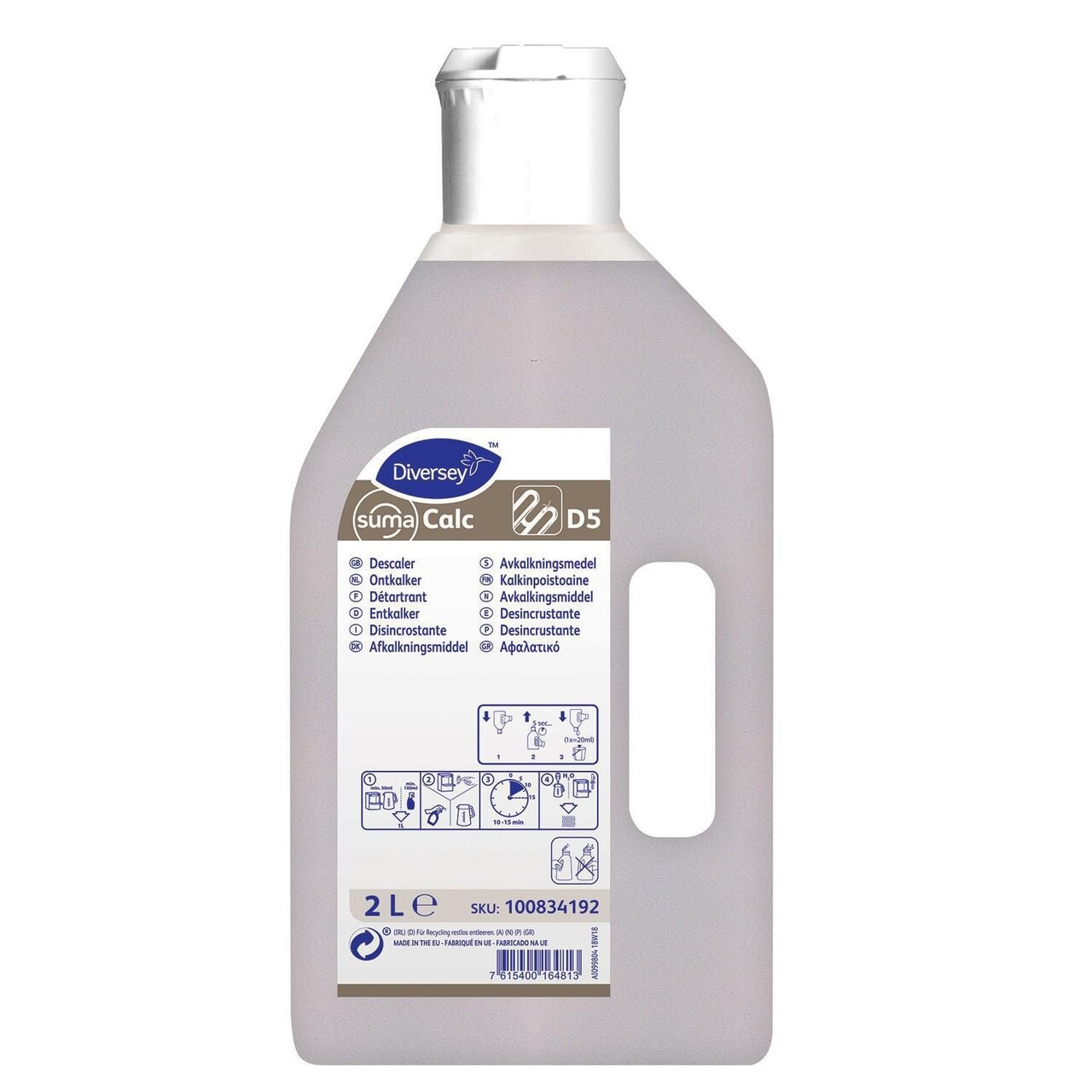 Afkalker Flydende Suma Calc D5 2ltr til kaffe-/opvaskemaskiner/elkedler mm. - 6 dnk x 2 ltr/krt