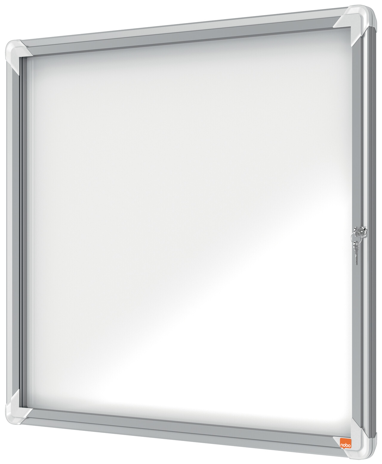Udhængsskab Nobo glas udendørs 6xA4 hvid