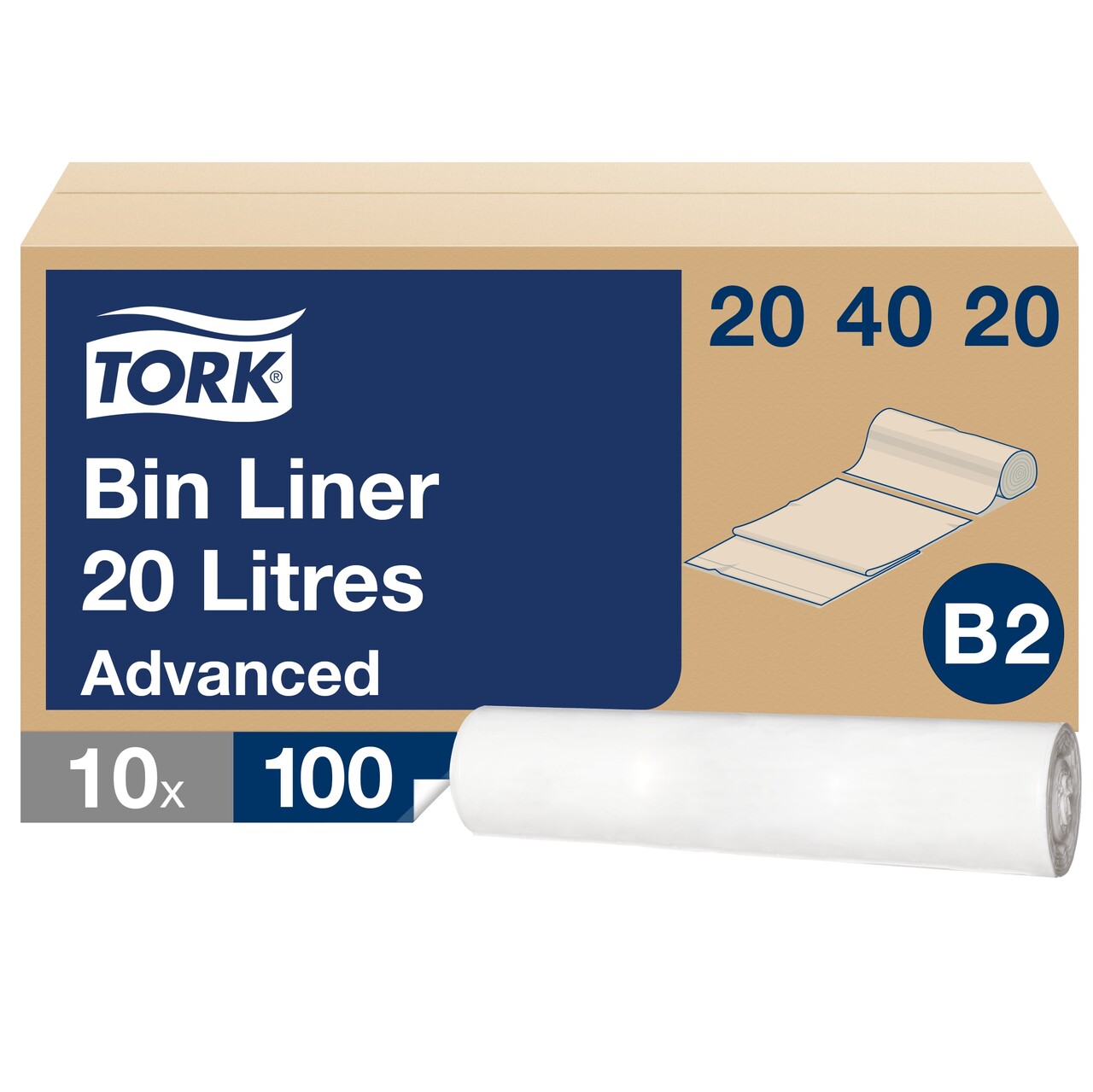 Affaldsposer - Tork 204020 - 20 L - B2 - 100 poser pr. rulle - 10 ruller