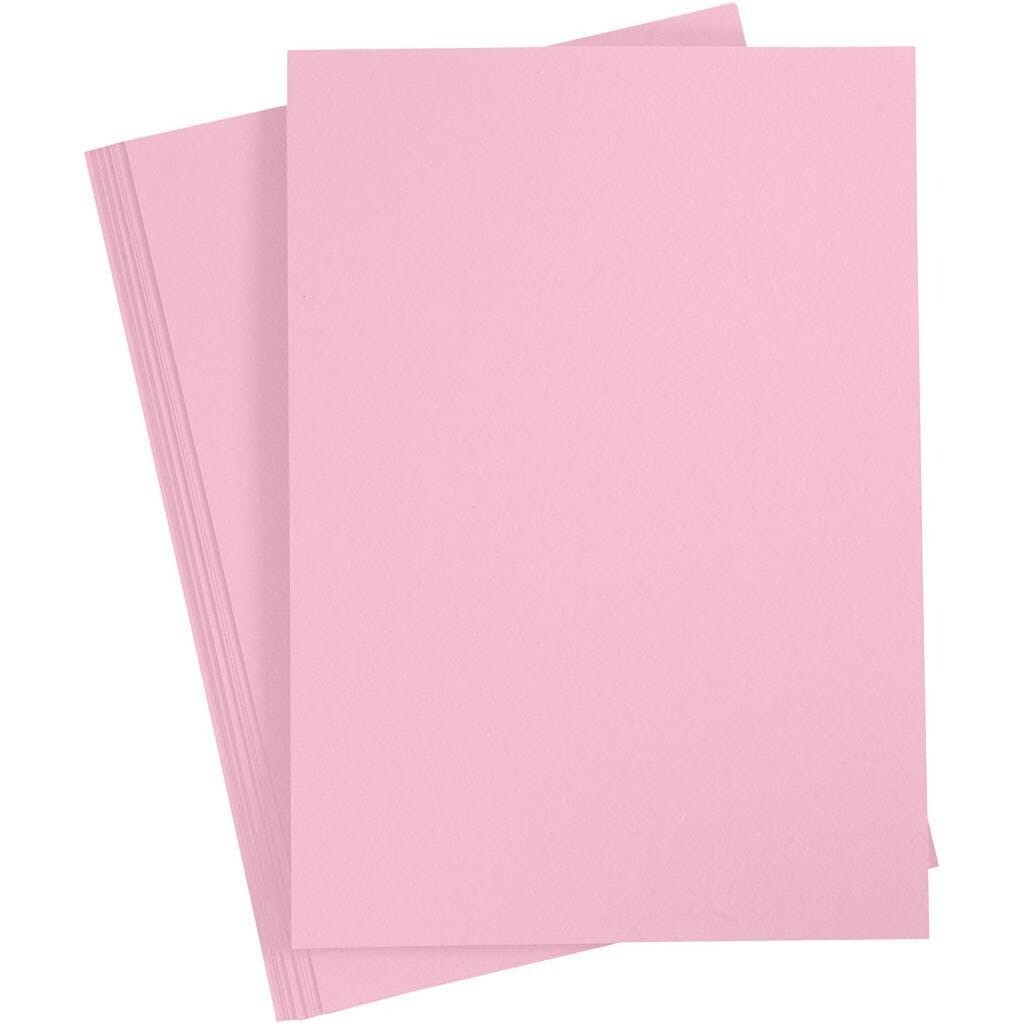 Karton, A4 210x297 mm, 180 g, lys pink, 20ark
