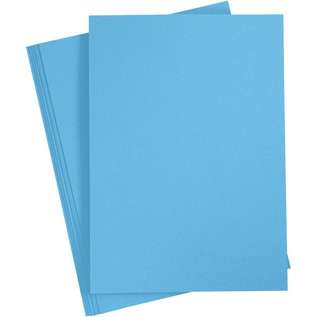 Karton, A4 210x297 mm, 180 g, klar blå, 20ark