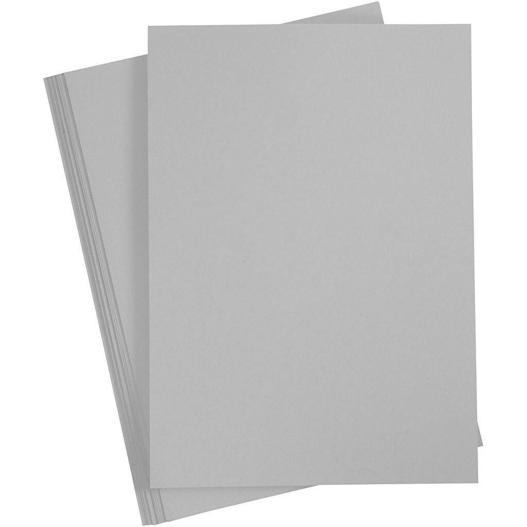 Karton stålgrå A4 210 x 297 mm 180 gram - 20 ark