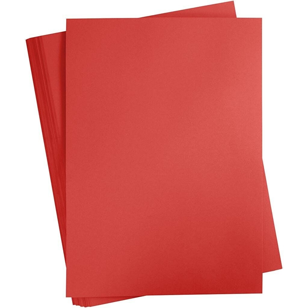 Karton, A2 420x600 mm, 180 g, postrød, 100ark