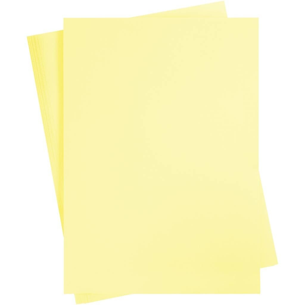 Karton, A2 420x600 mm, 180 g, kanariegul, 10ark