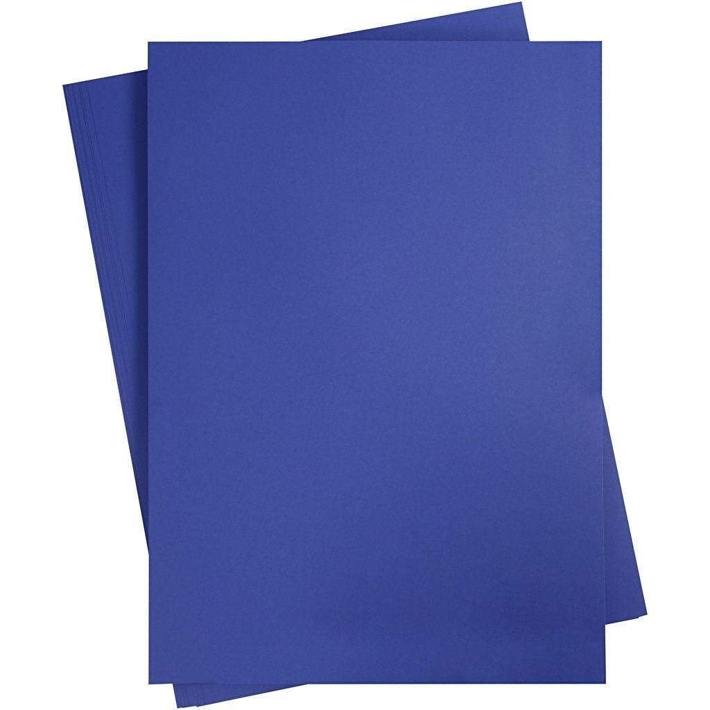 Karton - A2 - 420x600 mm - 180 g - Kongeblå - 10 ark