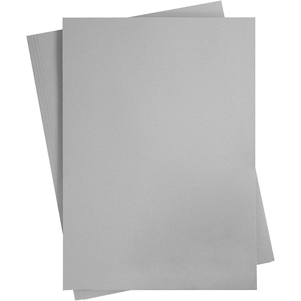 Karton, A2 420x600 mm, 180 g, stålgrå, 10ark