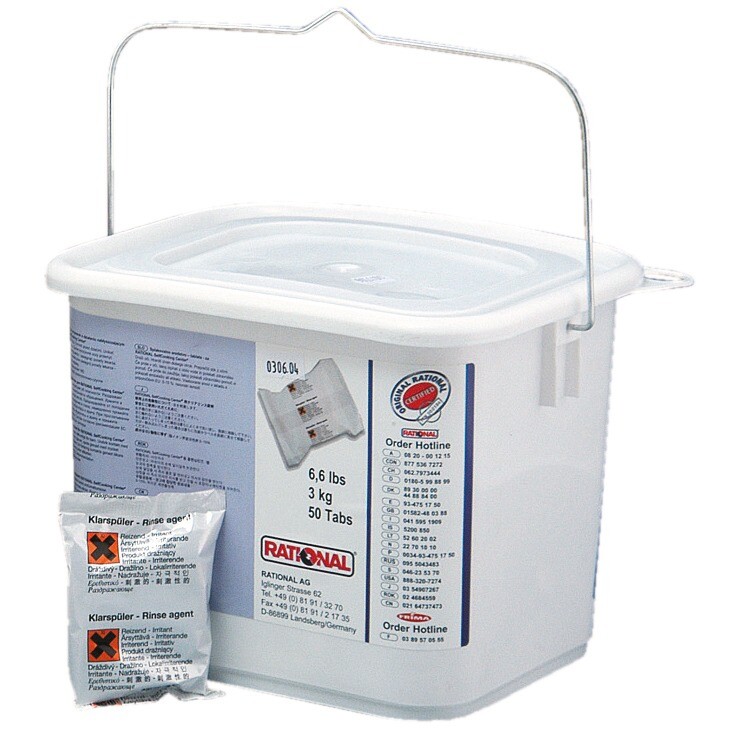 Ovnafspænding Rational tablet Rinse agent surt skyllemiddel 3kg blå til SCC ovne - 50 stk/sp