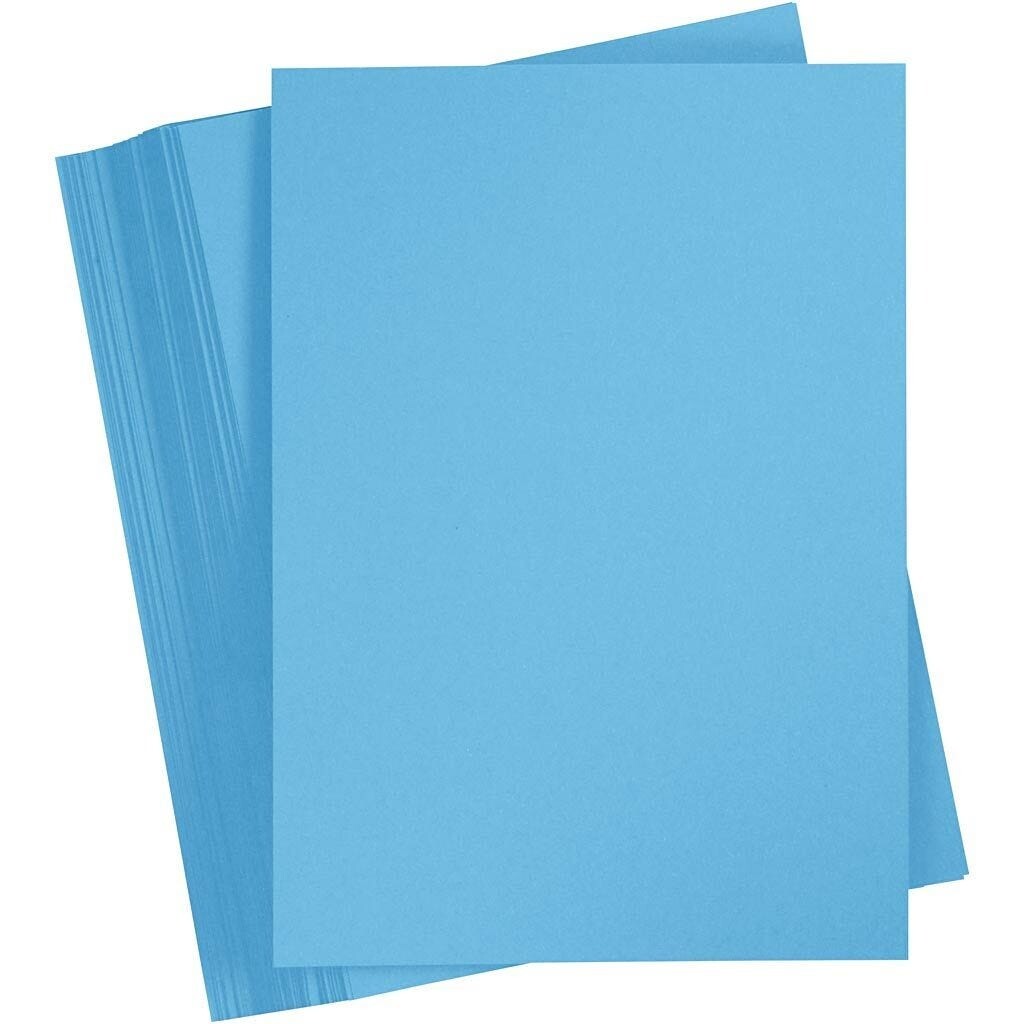 Karton, A4 210x297 mm, 180 g, klar blå, 100ark