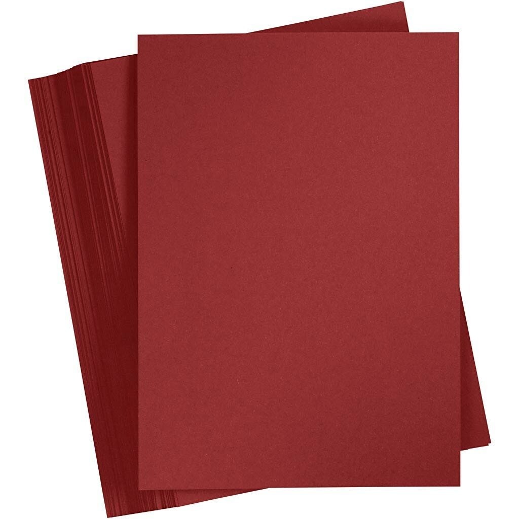 Karton – A4 – 210×297 mm – 180 g – mørk rød – 100 ark