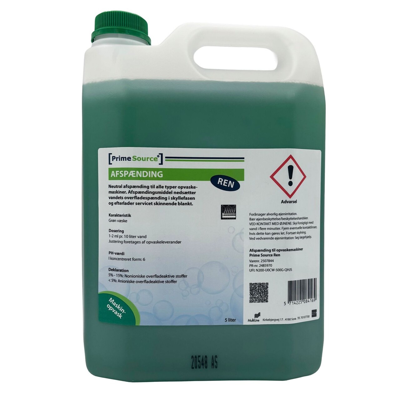 Maskinopvask Afspænding Prime Source Ren 5ltr - 3 dnk x 5 ltr/krt