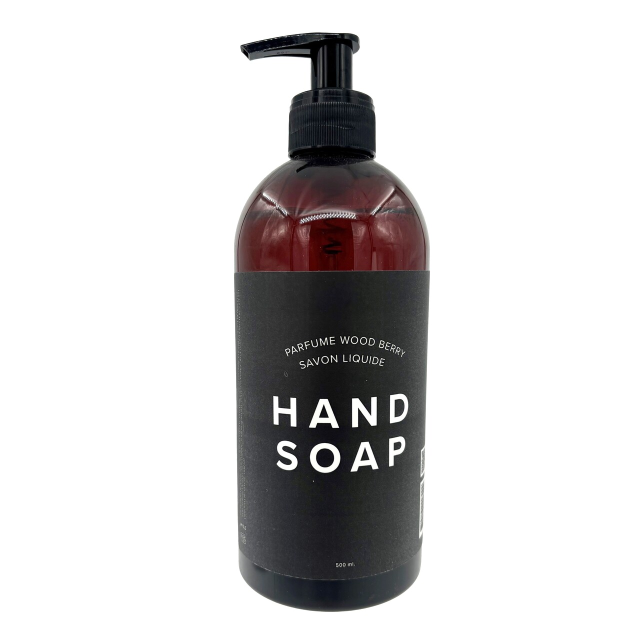 Cremesæbe Hand Soap Wood Berry 500ml med Parfume/Pumpe Klar i brun flaske - 12 fl x 500 ml/krt