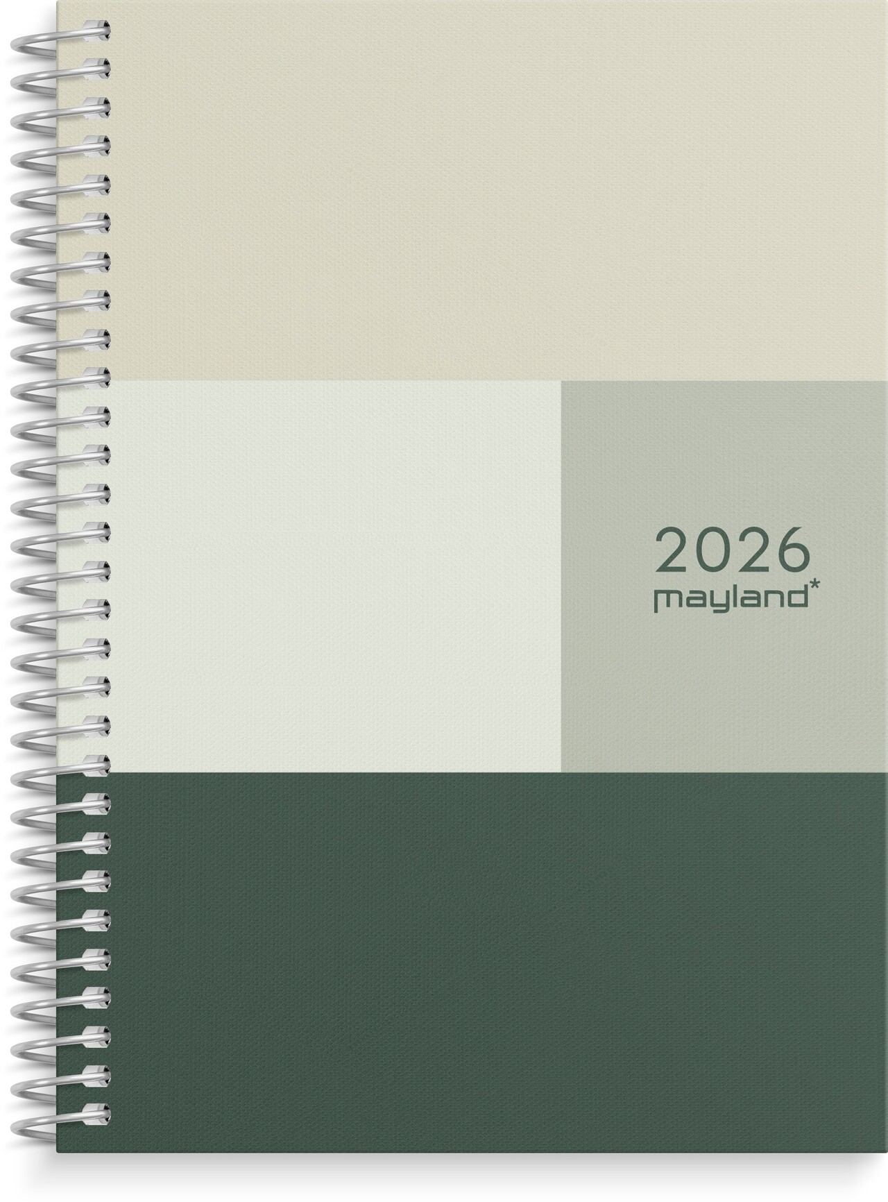 Ugekalender - Tværformat - Tekstilpræg - Spiral - Ass. - A6 - 2026 - 26201210