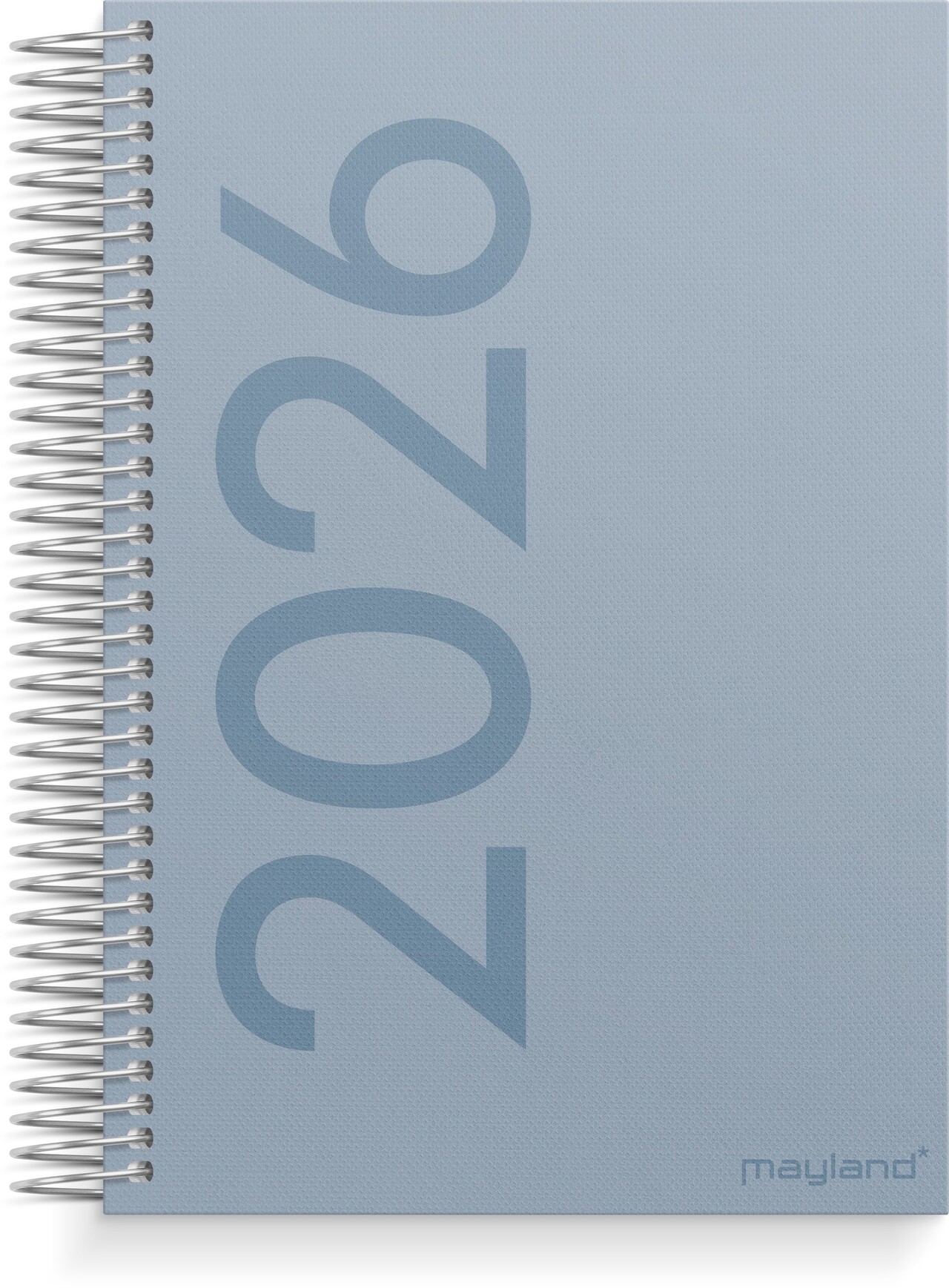 Dagkalender - Tekstilpræg - Spiral - Blå - 17,9 x 14 x 2,9 cm - 2026 - 26208010