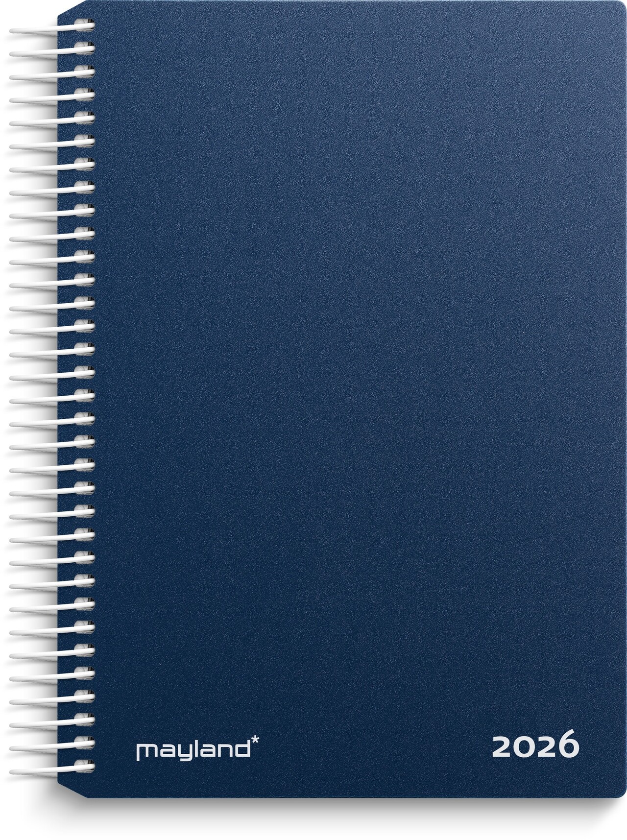 Dagkalender – Spiral – Blå – PP-plast – 17,7×13,8×2,4 cm – 2026