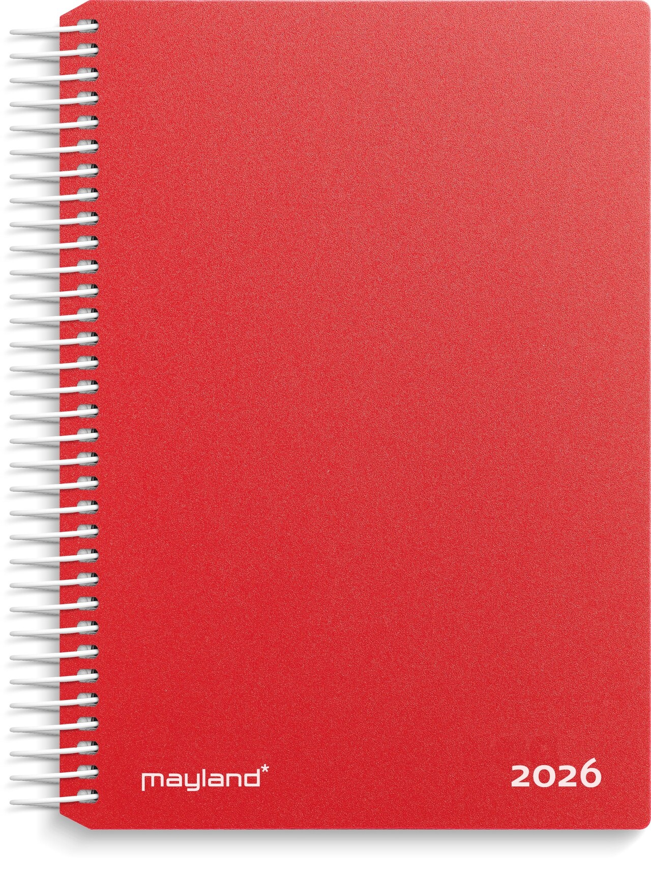 Dagkalender - Spiral - Rød - PP-plast - 17,7 x 13,8 x 2,4 cm - 2026 - 26210040