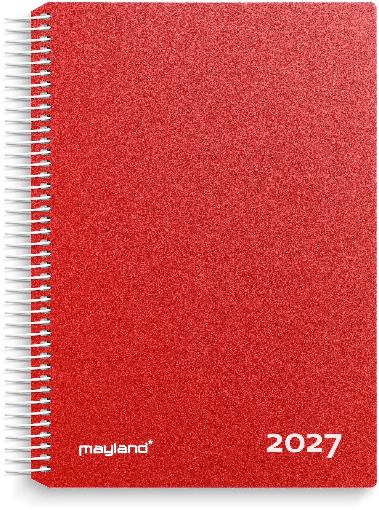 Dagskalender - Timekalender - Spiral - Rød - 2027 - 27218010
