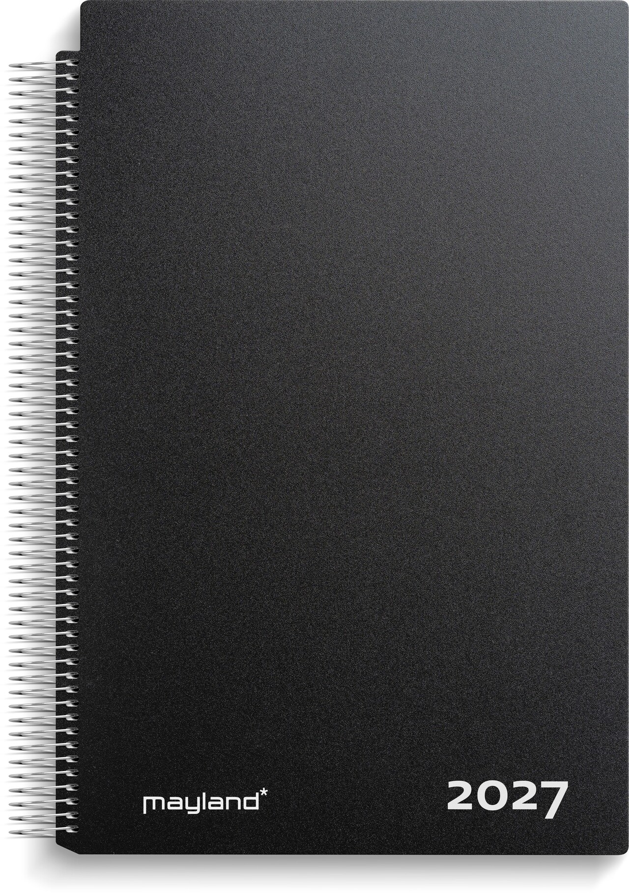 Aftalekalender dag - Spiral - Sort - PP-plast - A4 - 2027 - 27220000