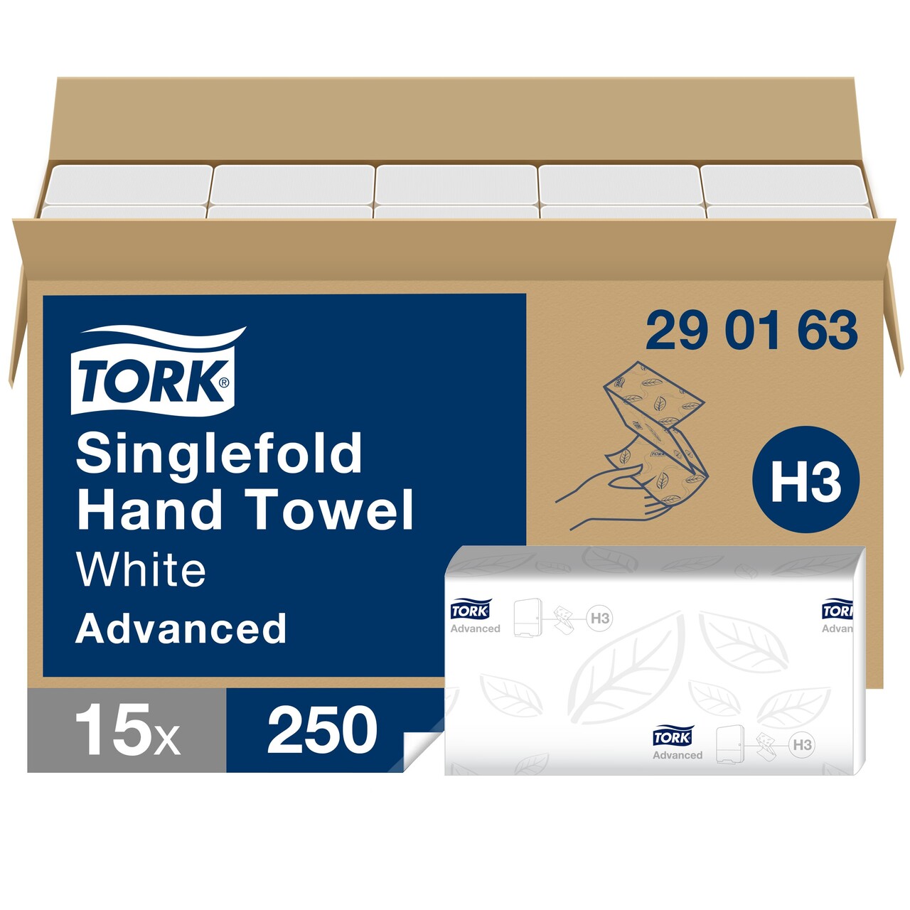 Papirhåndklæde Tork 290163 Soft H3 Advanced Zig-Zag - 15 pakker