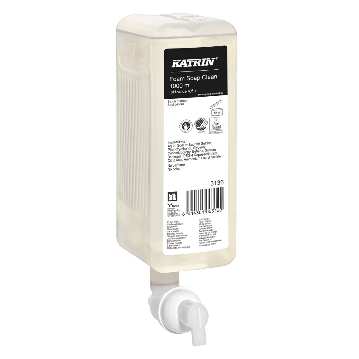 Foamwash, Katrin 3136, Skumsæbe uden parfume - 1000 ml