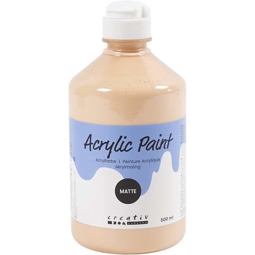 Akrylmaling lys hudfarvet 02 - mat plakatfarve A-Color 500 ml