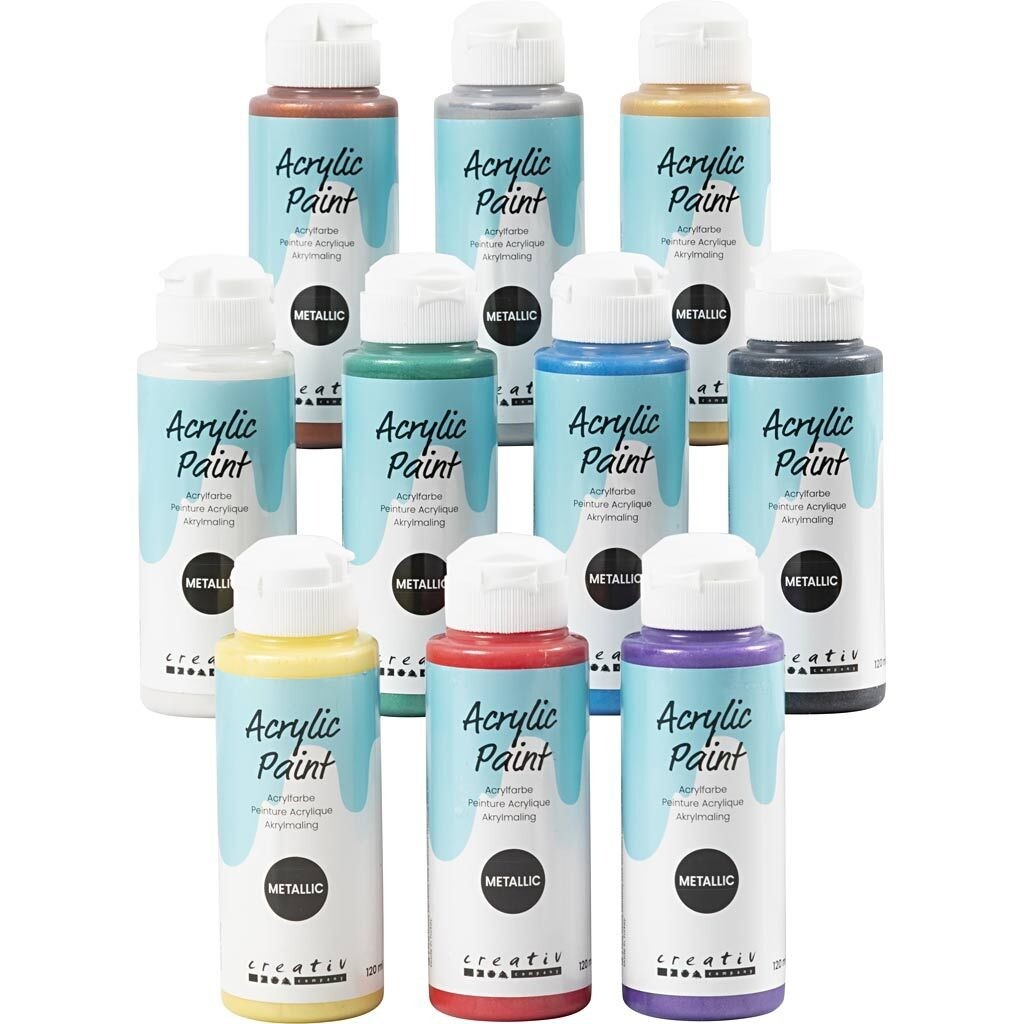 Akrylmaling A-Color - sortiment, 03 - metallic, 10x120ml