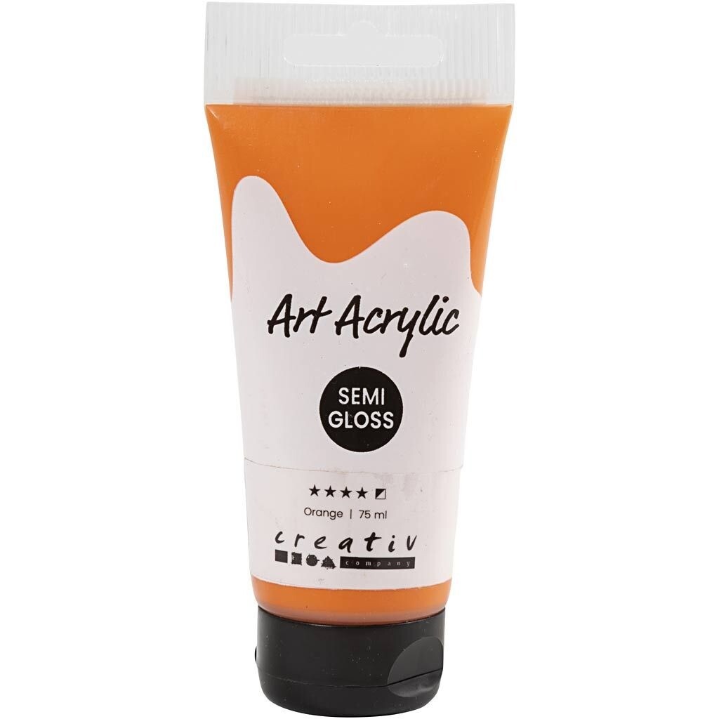 Akrylmaling Pigment Art, halvblank, halvdækkende, Orange, 75ml